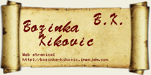 Božinka Kiković vizit kartica